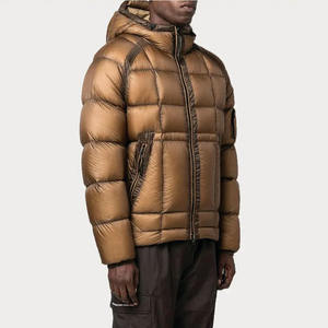 แจ็กเก็ตซิปขนเป็ดมีฮู้ดสำหรับผู้ชายเสื้อแจ็คเก็ตผ้าโพลีเอสเตอร์บุฟองน้ำพิมพ์โลโก้ - Product Image 2