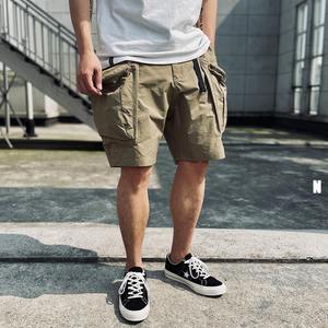 Streetwear 100% coton éponge pour hommes 6 pouces Shorts d'entraînement multi-poches Cargo pour hommes - Product Image 4