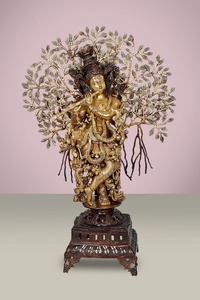 Idole du Seigneur Krishna en laiton de meilleure qualité pour la décoration intérieure, cadeau spirituel et utilisation au temple disponible à bon prix depuis l'Inde - Product Image 2