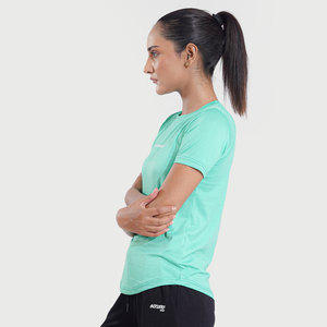 La mayoría de las tendencias gimnasio personalizado Color camiseta Poly Spandex manga corta Camiseta Fitness Top entrenamiento Tops mujeres - Product Image 4
