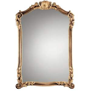 Grand miroir à cadre doré orné avec des sculptures artisanales royales pour une décoration intérieure haut de gamme exclusive - Product Image 1