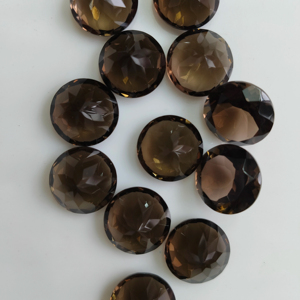 Quartz fumé naturel, 16 mm, taille brillante ronde, meilleure qualité, pierre précieuse en vrac pour la fabrication de bijoux - Product Image 3