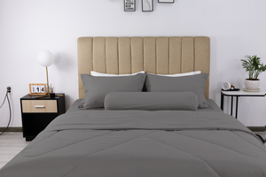 Juego de cama de 6 piezas de microfibra gris personalizado de estilo moderno ecológico de alta calidad incluye sábana de edredón de tamaño completo para todas las estaciones - Product Image 5