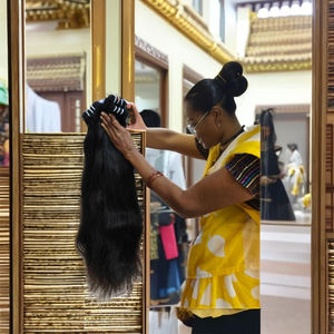 100% cheveux humains bruts de temple indien vierge pure vague droite non traitée texture naturelle droite et profonde cheveux bruts sains - Product Image 1