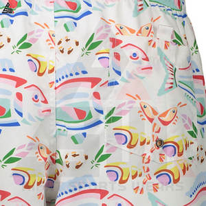 Shorts de bain pour hommes en coton 100% - Casual - Séchage rapide - Ceinture élastique - Doublure en mesh - Impression par sublimation - Product Image 6