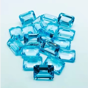 Precio de fábrica al por mayor 12X16mm Octagon Cut Topacio azul cielo natural Piedra preciosa suelta facetada de alta calidad por quilate Certificado IGI - Product Image 2
