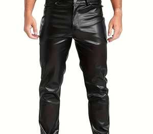 Pantalon en cuir unisexe avec logo personnalisé pour un usage quotidien - Product Image 6