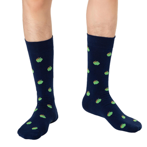 Vente en gros de chaussettes habillées en coton pour hommes avec logo personnalisé au design de fruits de dessin animé disponibles pour le travail quotidien et une tenue décontractée - Product Image 1
