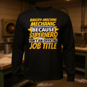 BAKERY-MACHINE MECHANIC Humor Camiseta promocional de manga larga - Product Image 3