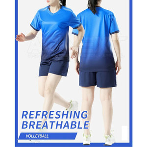 โรงงานผลิตชุดวอลเลย์บอลหญิงสำหรับผู้ใหญ่ สีตามสั่ง ระบายอากาศได้ดี - Product Image 3