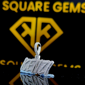 จี้ฮิปฮอปตัวอักษรของผู้ชายเครื่องประดับน้ำแข็งสีเงินโมอิสพร้อมตัวอักษรของคุณเองสำหรับเด็ก - Product Image 4