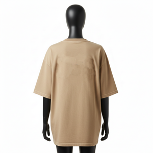 T-shirt oversize pour femme en coton jersey simple de qualité supérieure, ton neutre, streetwear, logo personnalisé, t-shirt oversize en coton pour femme - Product Image 2