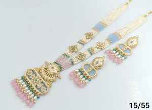 JOYERÍA DE COBRE TRADICIONAL Y DE MODA INDIA CONJUNTO DE JOYERÍA DE BODA NOVIA PARA MUJER CONJUNTO DE PENDIENTES Y COLLAR - Product Image 3