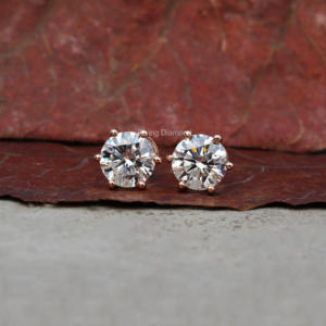 Pendientes de Diamante Cultivado en Laboratorio de 3.5 CTW, Corte Brillante, Seis Puntas, Oro Rosa de 14k, Certificado IGI, Claridad VS1, Regalo de Aniversario Moderno para Mujer - Product Image 5