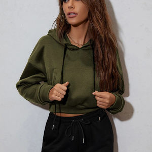 Sudadera con capucha corta con cremallera completa y lavado ácido de algodón 100% para mujer, jersey de gran tamaño de alta calidad, logotipo personalizado, transpirable, peso pesado - Product Image 1