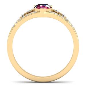 REYES lujo rubí piedras preciosas anillos de compromiso solitario 14K 18K oro amarillo sólido moissanita regalo de boda joyería para mujeres - Product Image 4