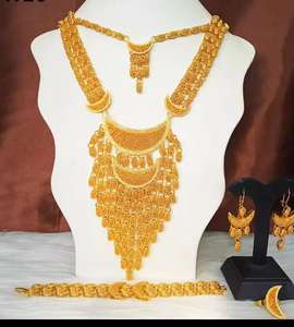 Conjuntos de joyería de moda de Dubái para mujer, collar, Pendientes colgantes, estilo africano, conjunto de joyería nupcial - Product Image 4