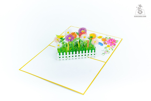Carte de vœux 3D multicolore en forme de fleur et d'arbre pour cadeaux et souvenirs Artisanat artisanal en papier - Product Image 4