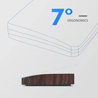 Repose-poignets en bois pour clavier Repose-poignets ergonomique antidérapant en bois massif de noyer noir pour clavier compact 60% Durable et facile