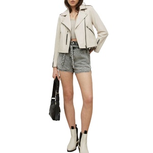 Veste en cuir véritable pour femme, prix de gros d'usine, doublure en coton, tissu tricoté respirant, conception personnalisée OEM - Product Image 1