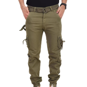 Pantalones Cargo Casuales Unisex Personalizados con Botones, Material de Algodón Genuino, Transpirables - Product Image 1