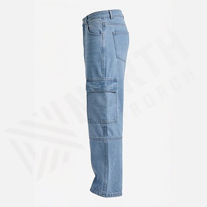 Jean droit homme nouvelle collection printemps-été-automne, couleur unie, tendance mode, coupe ample, style urbain, jambe large, couleur personnalisable - Product Image 3