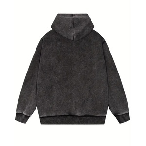 เสื้อฮู้ดดี้ผู้ชายแบบสั่งทำคุณภาพสูง ล้างสีแบบแอซิดวอช สำหรับฤดูหนาว ผ้าฝ้าย 100% ทรงโอเวอร์ไซส์ เป็นมิตรต่อสิ่งแวดล้อม - Product Image 2