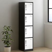 Casier de rangement métallique assemblé à 4 portes, 4 niveaux, ventilé, avec serrure électronique, durable, écologique, pour gymnases, bureaux, employés, étudiants