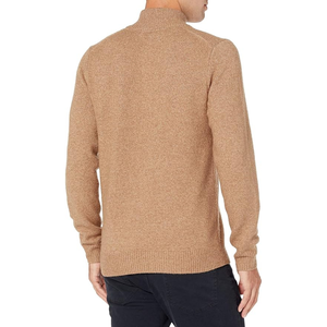Pull d'hiver personnalisé pour homme, couleur unie, col zippé, tricoté en coton/polyester/acrylique, toucher doux, respirant, anti-plis, séchage rapide - Product Image 2