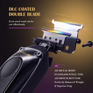 Tondeuse à cheveux sans fil professionnelle pour barbiers, moteur sans balais à couple élevé, lame détachable avec revêtement DLC, alimentée par batterie - Product Image 5