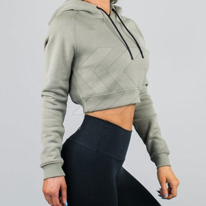 Coupe-vent fabriqué en usine polaire femmes Crop Top Hoodies meilleure qualité respirant femmes Crop Top Hoodies - Product Image 5