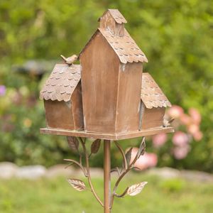 Mangeoire décorative en métal pour nichoir de jardin, parfaite pour les espaces extérieurs et la décoration de jardin. - Product Image 4