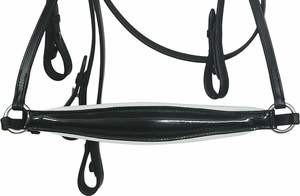 Bride en cuir de cheval avec bandeau à sourcils et bandeau nasal en cristal rose - Product Image 3