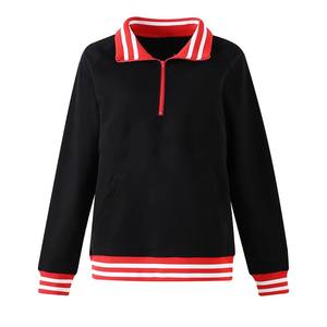 Sweat-shirt unisexe en chenille noire à col rond, poignets côtelés, style décontracté d'hiver, respirant, séchage rapide, anti-boulochage, couleurs personnalisées - Product Image 3