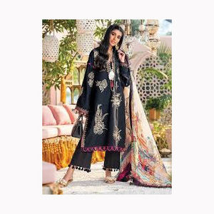 Vente en gros de nouvelles robes pakistanaises de pelouse Salwar Kameez robes de soirée brodées pour femmes Shalwar Kameez robe de soirée en soie vente à chaud - Product Image 5