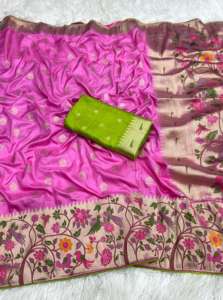 Venta al por mayor de Sari indio de tela suave de primera calidad con hilo rico de pallu trabajo perfecto para Bodas de mujeres y ocasiones festivas uso - Product Image 3