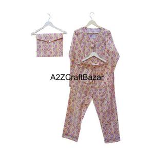 Conjunto de Pijama de Manga Corta para Mujer, 100% Algodón, Estampado Floral Digital, Cierre con Cordón, Tejido de Punto, Lavable a Máquina - Product Image 5