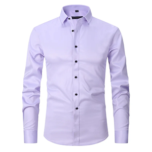 Camisa de algodón blanca para hombre al por mayor con botón de logotipo personalizado vestido clásico estilo formal XL tamaño de negocios informal de manga larga - Product Image 5