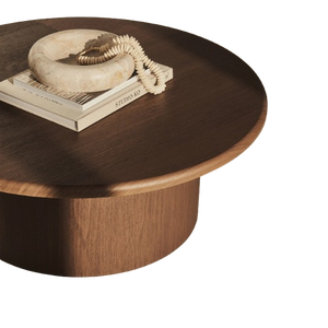 Willy Solid Mahogany Modern <b>Round</b> Coffee Table Eco-Friendly & Durable Accent Center Table for Living Room Lounge Hotel - Product Image 4