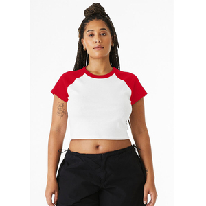 Offre Spéciale Slim Fit femmes Crop T-shirts été décontracté col rond haut court logo personnalisé ajusté fille femmes Crop T-shirts - Product Image 1