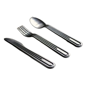 Ensemble de couverts élégant en acier inoxydable avec poignée martelée, parfait pour les ustensiles de cuisine, la vaisselle d'hôtel et les mariages - Product Image 5
