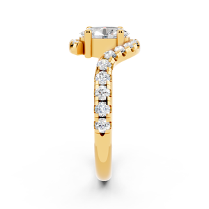 ขายส่งแหวนโออีเอ็มที่ปรับแต่งได้พร้อมเพชรที่โตในห้องปฏิบัติการเครื่องประดับหมั้นหรูหราส่วนบุคคลในทองคำ10K 14K 18K ทรงวงรีตัด - Product Image 2