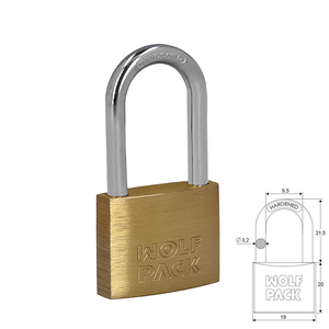 Lucchetto in Ottone ad Arco Lungo 20 mm Blister da 1 pezzo Heavy Duty - Product Image 1