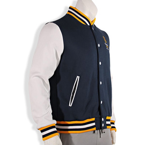 Veste de baseball pour homme avec logo personnalisé OEM, broderie uniforme universitaire, 100% coton, fine, imperméable, respirante, manches longues - Product Image 1