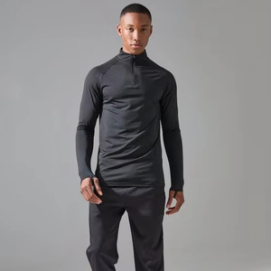 Ensemble de survêtement pour hommes en plein air 2 pièces vêtements de fitness survêtement demi fermeture éclair sweat et pantalon vêtements actifs survêtement pour hommes - Product Image 1