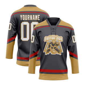 Maillot de hockey sur glace en polyester de haute qualité conception libre impression par sublimation logo brodé uniforme de hockey sur glace personnalisé - Product Image 4