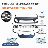Nouveau pare-chocs avant pour VW Golf 8 2020-2024 |   Style GTI, fixation par boulons, plastique+ABS |   Ajustement de style OEM |   Kit carrosserie compatible