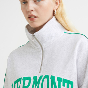 Sudadera de Lujo para Mujer, 100% Algodón, Estilo Urbano, Oversize, Bordada, Cuello Redondo, con Relieve, Sudadera para Pareja - Product Image 3