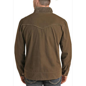 Non Hooded Man <b>Jackets</b> Classic Canvas <b>Jacket</b> Outdoor Menswear With Button Closure Design - Product Image 5