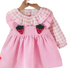 ชุดเดรสสำหรับเด็กลายดอกไม้สำหรับเด็กผู้หญิงชุดเดรสผ้าฝ้ายทำมือสำหรับเด็กเสื้อผ้าคอฟร็อคมีจีบสำหรับเด็กแนวบูติก - Product Image 6